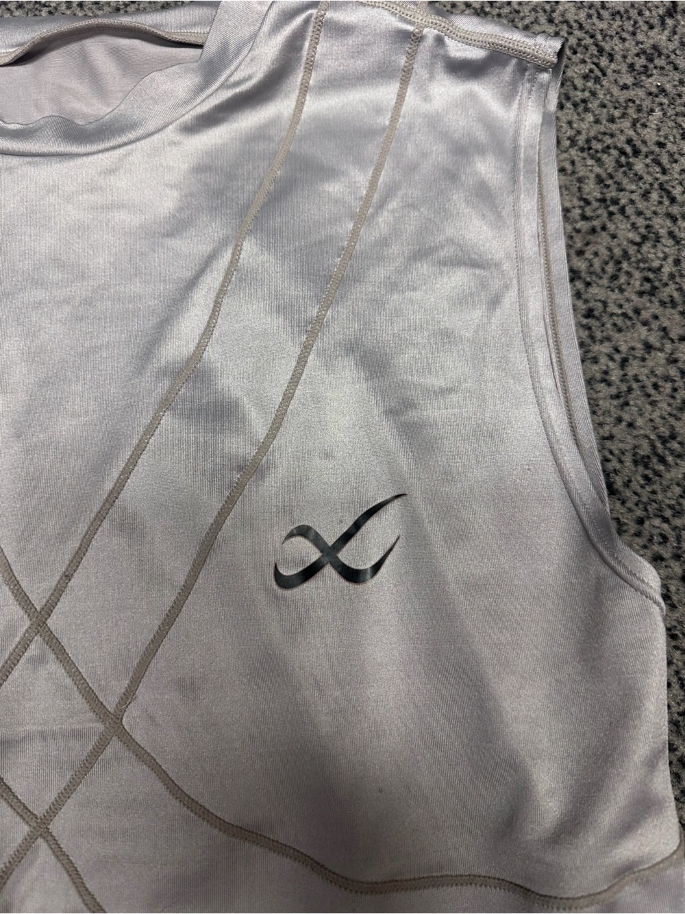 CW-X Silver Gray Athletic sleeveless Tank Top muscle support stretchy medium